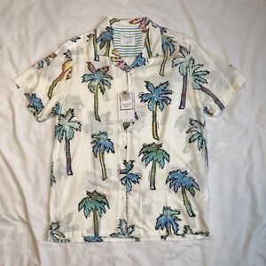 New Denim & Flower Viscose Shirt